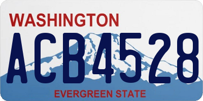 WA license plate ACB4528