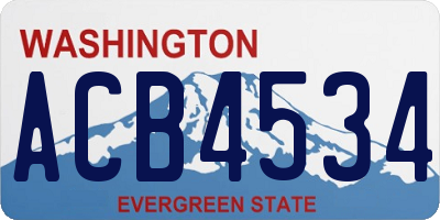 WA license plate ACB4534