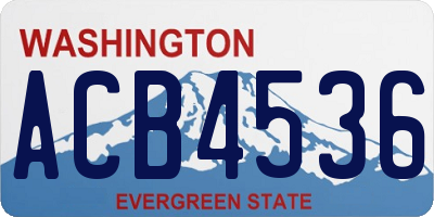 WA license plate ACB4536