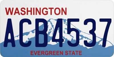 WA license plate ACB4537