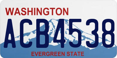 WA license plate ACB4538