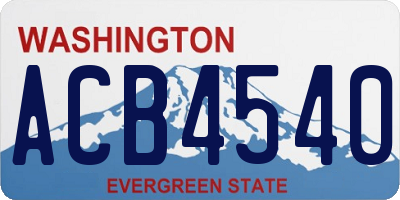 WA license plate ACB4540