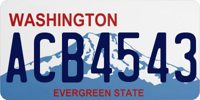 WA license plate ACB4543