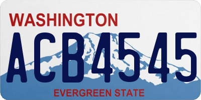 WA license plate ACB4545