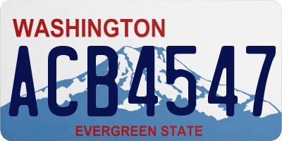 WA license plate ACB4547