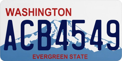 WA license plate ACB4549