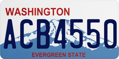 WA license plate ACB4550