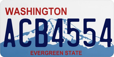 WA license plate ACB4554