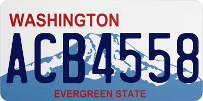 WA license plate ACB4558