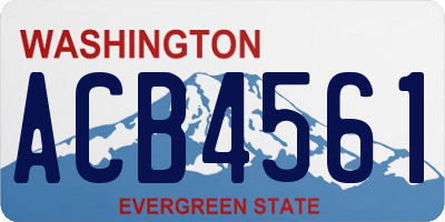 WA license plate ACB4561
