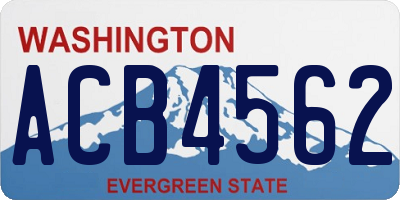 WA license plate ACB4562