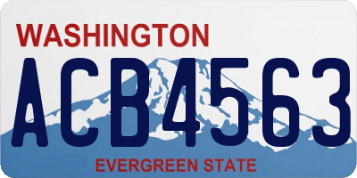WA license plate ACB4563