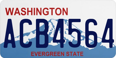 WA license plate ACB4564