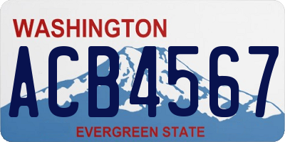 WA license plate ACB4567