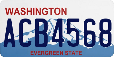 WA license plate ACB4568