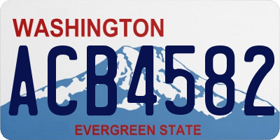 WA license plate ACB4582
