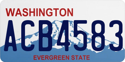 WA license plate ACB4583