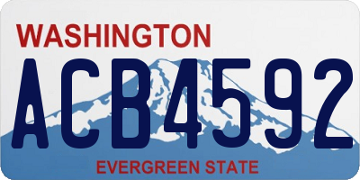 WA license plate ACB4592