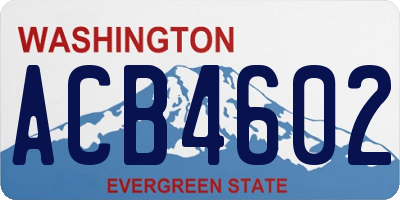 WA license plate ACB4602