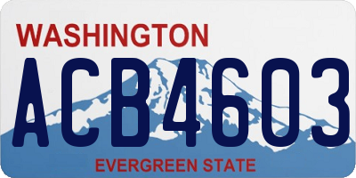 WA license plate ACB4603