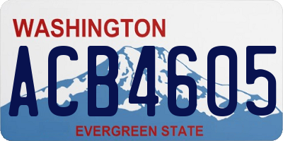 WA license plate ACB4605
