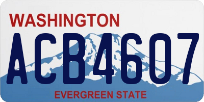 WA license plate ACB4607