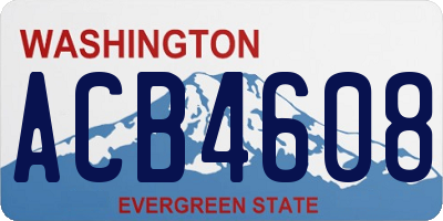 WA license plate ACB4608