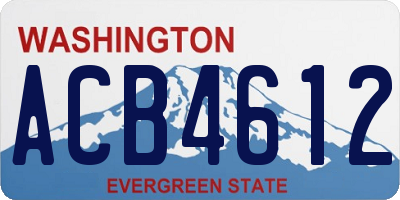 WA license plate ACB4612