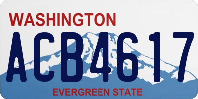 WA license plate ACB4617