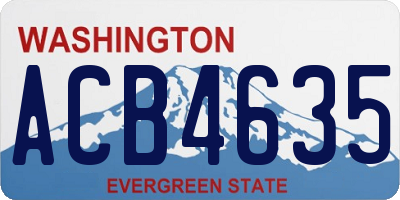 WA license plate ACB4635