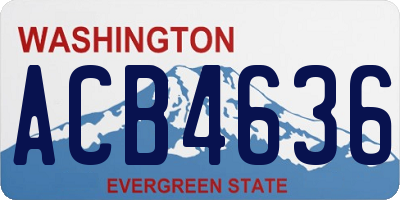 WA license plate ACB4636