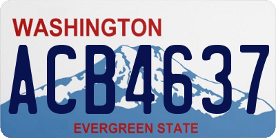 WA license plate ACB4637