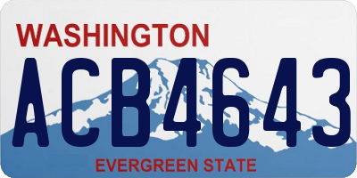 WA license plate ACB4643