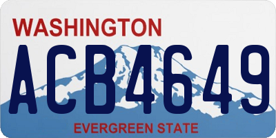 WA license plate ACB4649