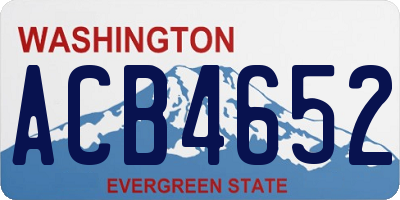 WA license plate ACB4652
