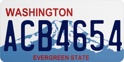 WA license plate ACB4654