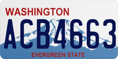 WA license plate ACB4663