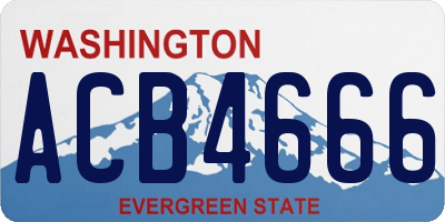WA license plate ACB4666