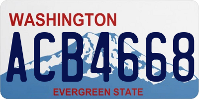 WA license plate ACB4668