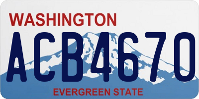 WA license plate ACB4670