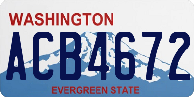 WA license plate ACB4672