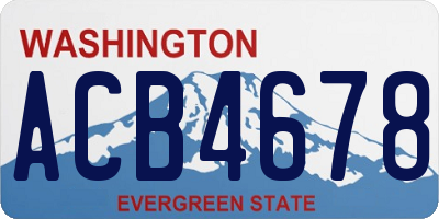 WA license plate ACB4678