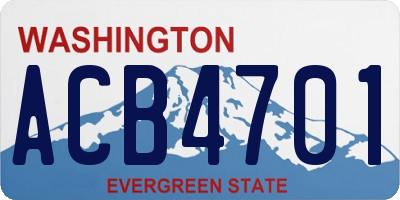 WA license plate ACB4701