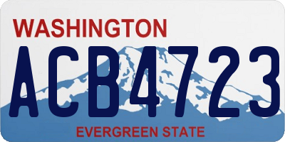 WA license plate ACB4723