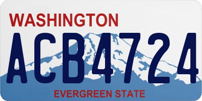 WA license plate ACB4724