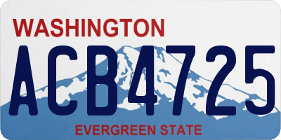 WA license plate ACB4725