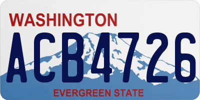 WA license plate ACB4726