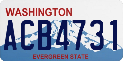 WA license plate ACB4731