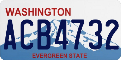 WA license plate ACB4732