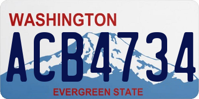 WA license plate ACB4734